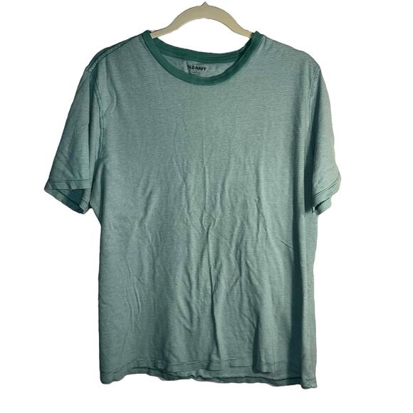 Old Navy Soft-Washed Striped Core Crew T-Shirt Light Mist Green Large - Picture 1 of 7